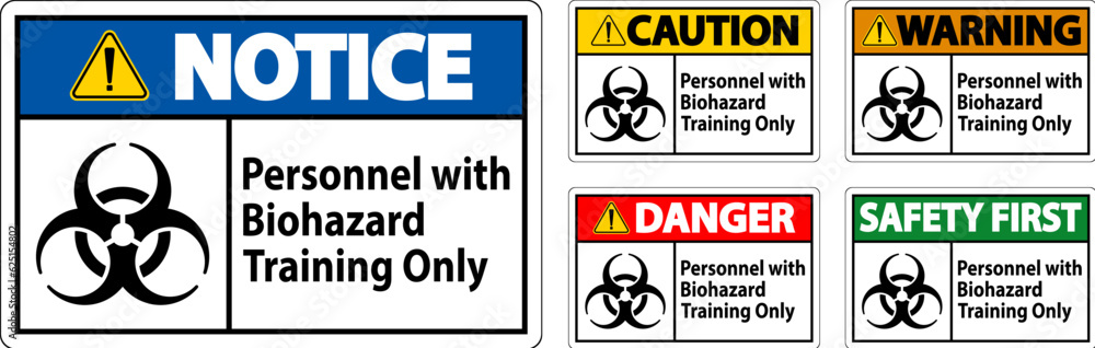 Warning Label Personnel With Biohazard Training Only Warning Label Personnel With Biohazard Training Only