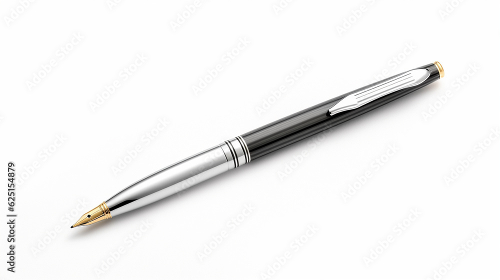 Black ballpoint pen. Generative AI. Black ballpoint pen. Generative AI.