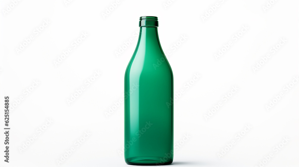 A green bottle isolated. Generative AI. A green bottle isolated. Generative AI.