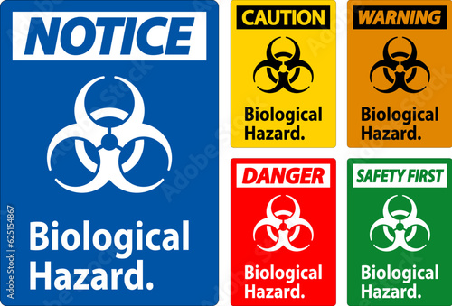 Warning Label Biological Hazard On White Background