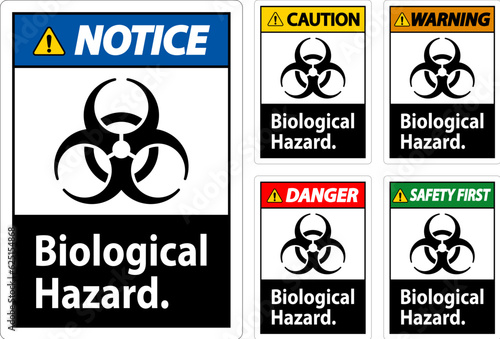 Warning Label Biological Hazard On White Background