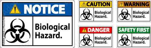 Warning Label Biological Hazard On White Background