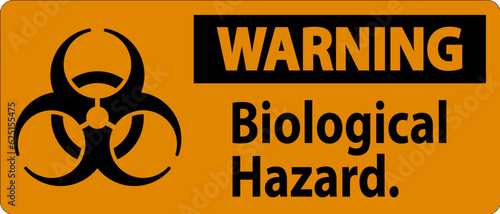 Warning Label Biological Hazard On White Background