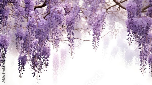 Wisteria vines photo realistic illustration - Generative AI.