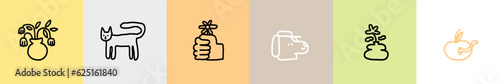Various tattoo style elements. Cat, hand, flower, vase, apple, dog. Quirky naive shapes. Hand drawn doodles. Contemporary trendy Vector illustration. Set of infantile icons. All elements are isolated