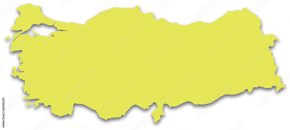 plain Turkey map yellow color