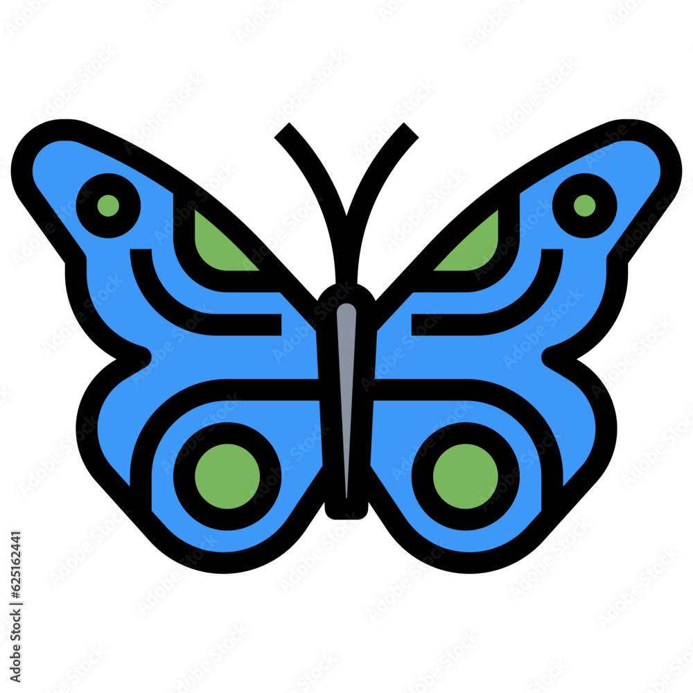Obraz premium BUTTERFLY line icon,linear,outline,graphic,illustration