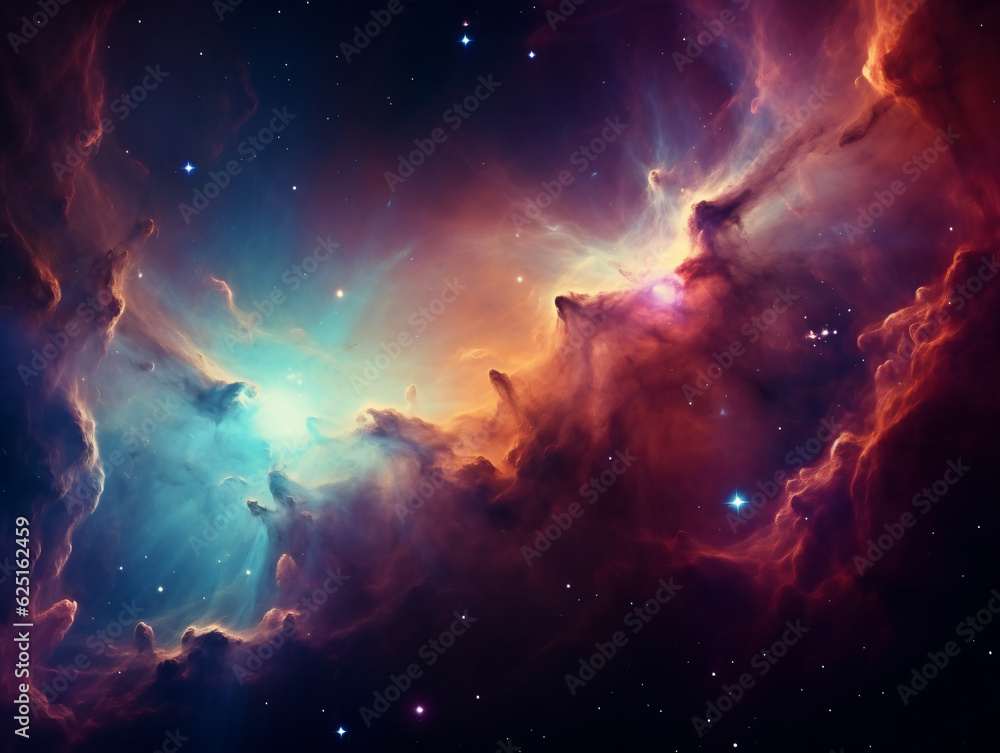 A Colorful Cloud Nebula in the Expansive Cosmos, Illuminated by Starry Nights and Supernovas, Crafting a Breathtaking Universe Science Astronomy Background Generative ai A Colorful Cloud Nebula in the Expansive Cosmos, Illuminated by Starry Nights and Supernovas, Crafting a Breathtaking Universe Science Astronomy Background Generative ai