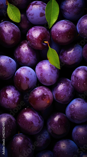 Pattern Of Plums , Cell Phone Wallpaper. Generative AI