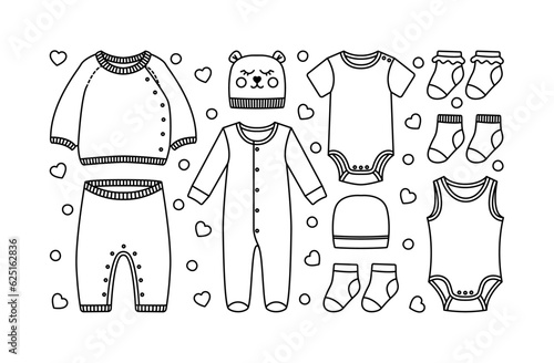Baby Clothes Newborn Clothing Set Outline