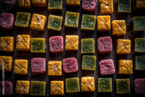 Doda barfi Indian sweets pattern close - up, ai generation photo