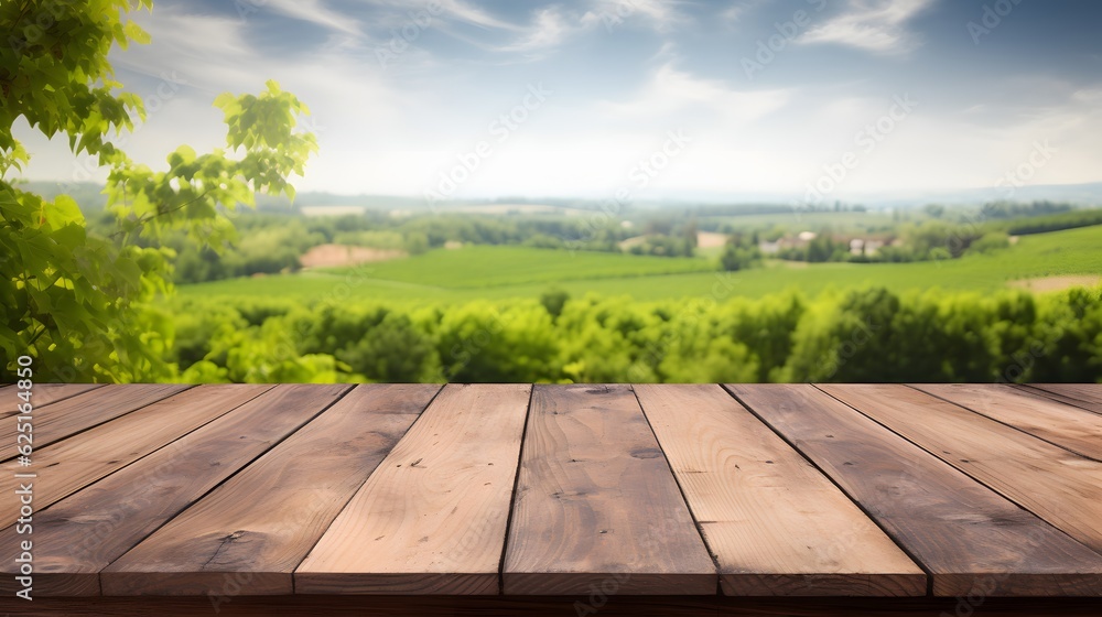 wooden table top with the mountain landscape wooden table top with the mountain landscape
