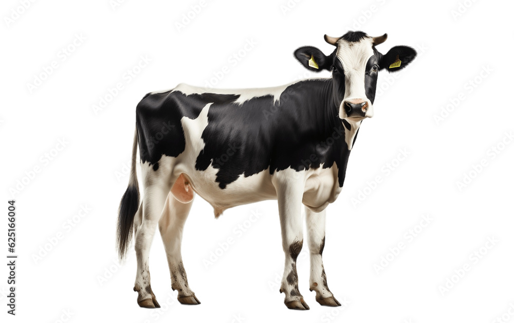 Dairy Cow on Transparent Background. Generative AI