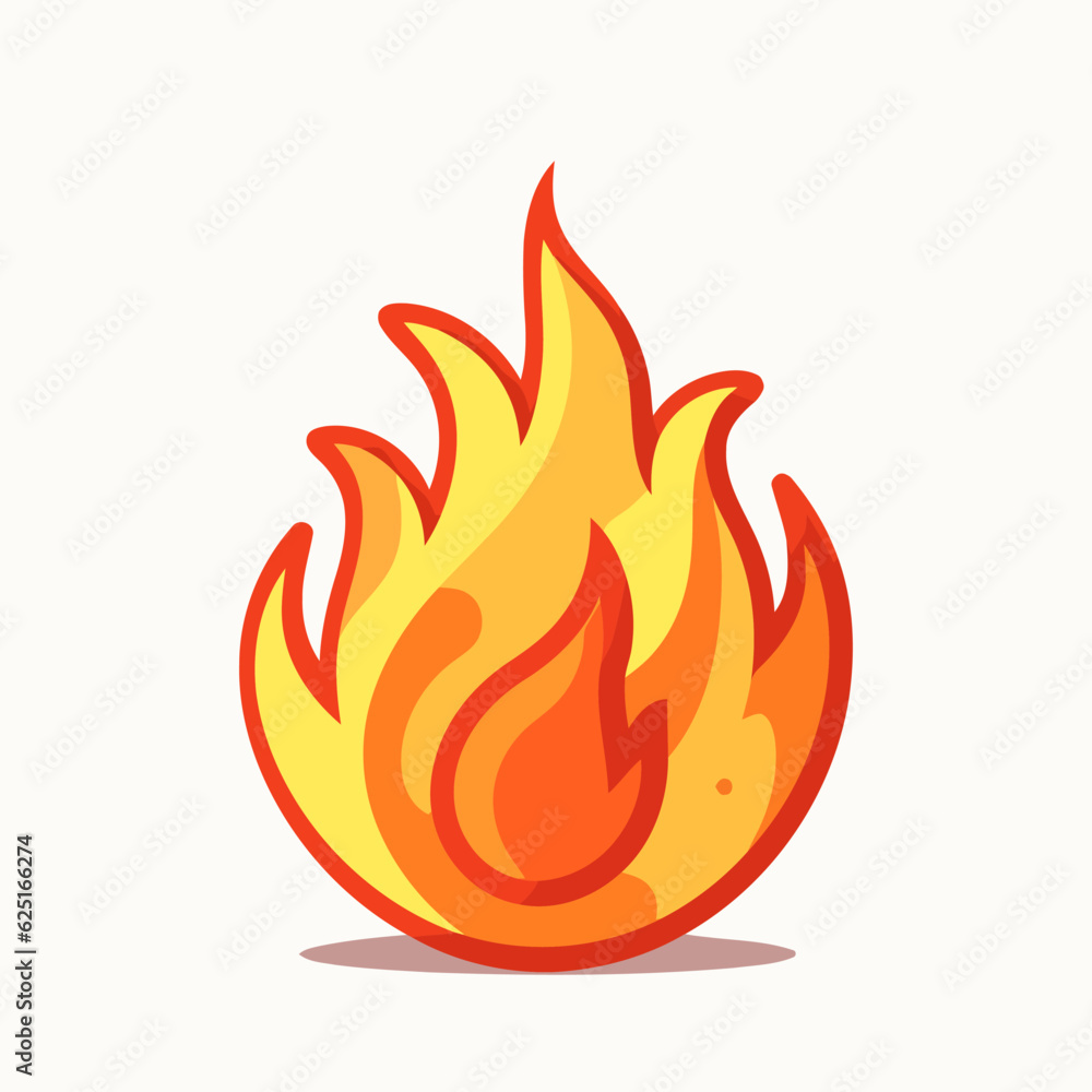 Fire image. Cute cartoon image of bonfire. Vector illustration Fire image. Cute cartoon image of bonfire. Vector illustration
