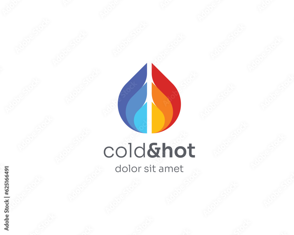 Creative colorful cold and hot logo Creative colorful cold and hot logo