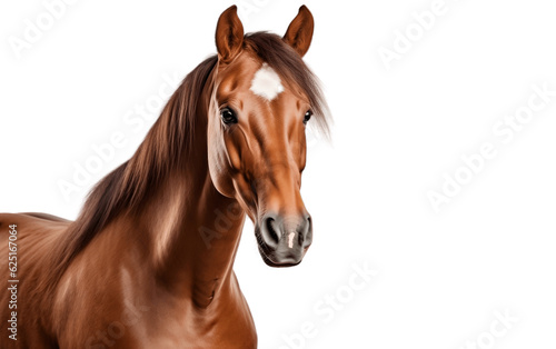 Horse Face Shot on Transparent Background. Generative AI