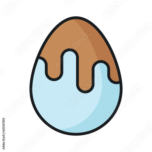 Chocolate dipped egg icon, cacao egg vector isolated on white background