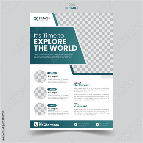 Modern Travel tour flyer template travel Banner or poster