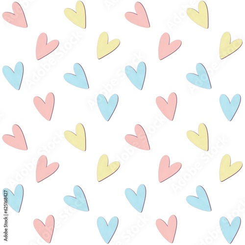 Seamless pattern with pastel heart. I love you. Love pattern. 