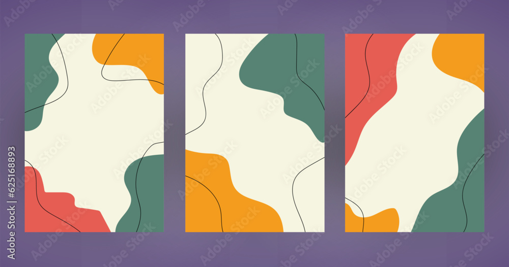 Set of abstract backgrounds in trendy minimalistic style. Vector illustration.