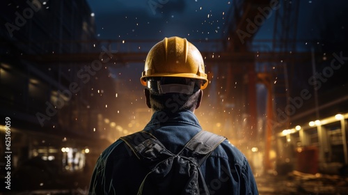 Construction Worker with Safety Helmet (Back View) © Exotic Escape