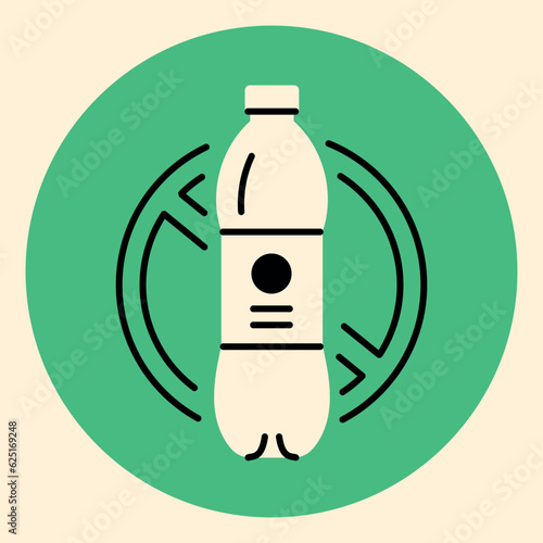 Stop plastic pollution black line icon. Ocean pollution.