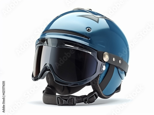 Ski or motorcycle helmet on an isolated background. Generative AI