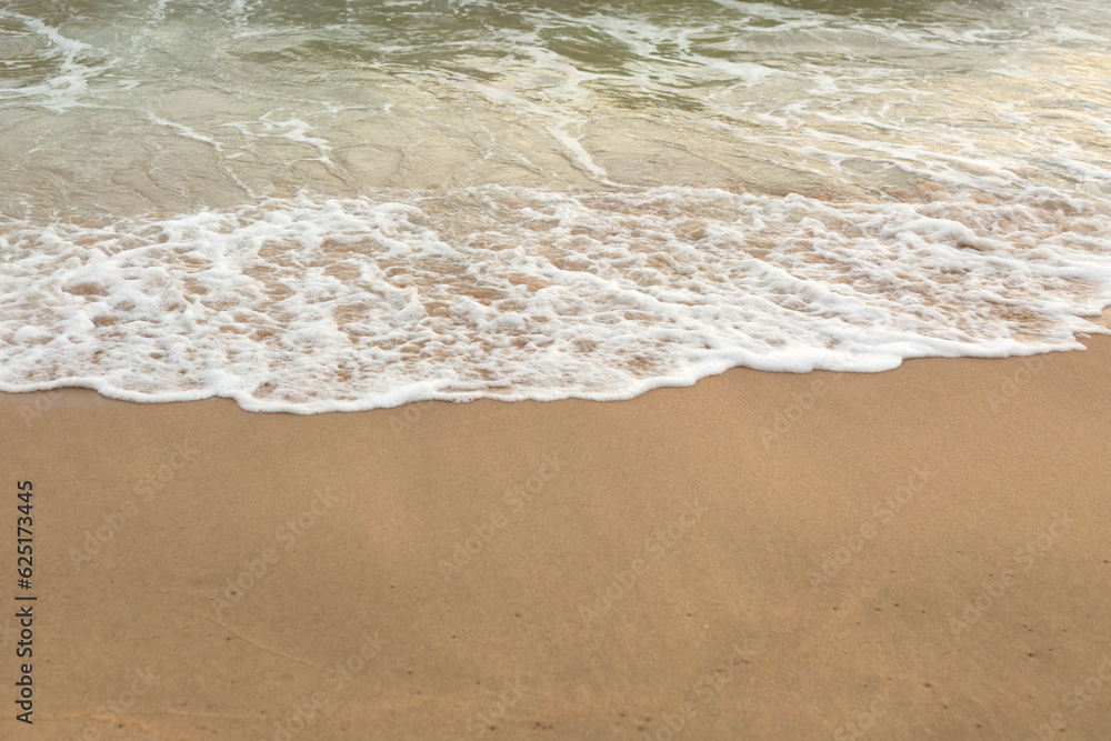 Sea Wave on the Sand Beach Close Up Background Sea Wave on the Sand Beach Close Up Background