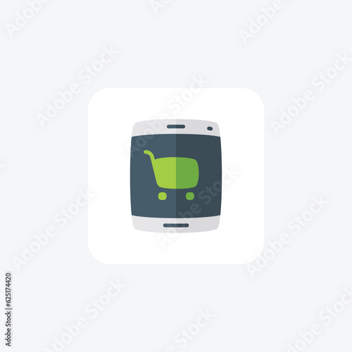 Free Download Mobile Cart Flat Icon - GFXLoad