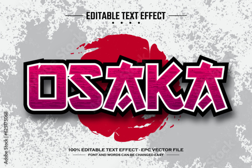 Osaka 3D editable text effect template