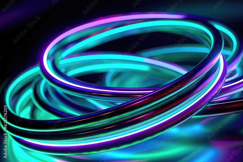 abstract futuristic background with pink blue glowing neon circle. Fantastic wallpaper, Ai Generative abstract futuristic background with pink blue glowing neon circle. Fantastic wallpaper, Ai Generative