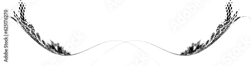 Vector halftone bowl-shaped dot border from mutually exclusive elements.