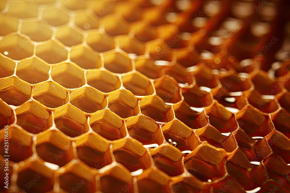 Bright yellow honeycombs background.
