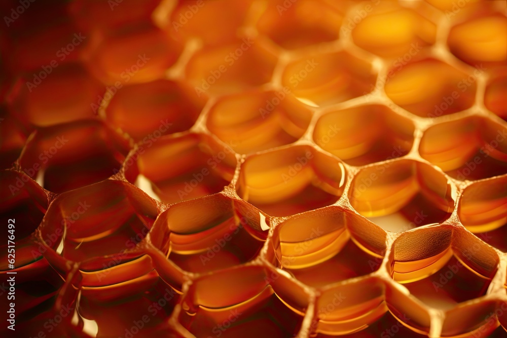Large yellow honeycombs with honey background. Large yellow honeycombs with honey background.