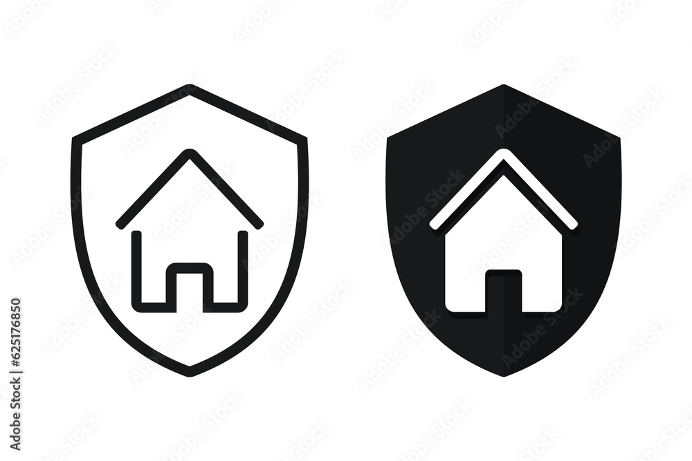 Obraz premium Shield home icon. illustration vector