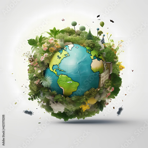 earth day, world day, energy saving concept, sustainable environment, eco - friendly industry and Climate, natural Climate Solutions Concept, green power 