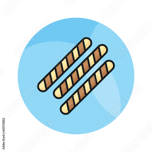 Crispy and crunchy chocolate flavored biscuit, wafer biscuit vector design