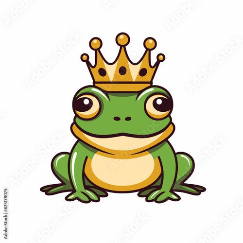 Green frog with a crown © Alex