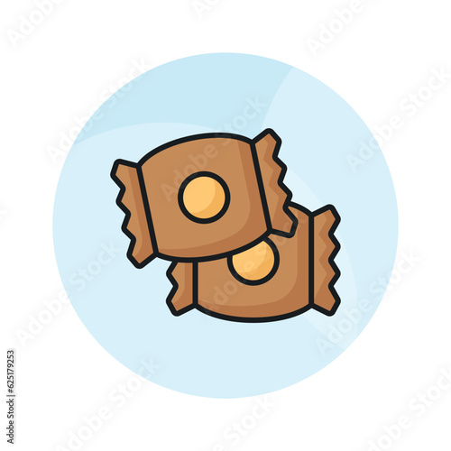 Chocolate candy vector design in modern style, isolated on white background
