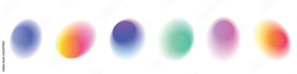 Soft pastel gradient circle. Round design with light, glow. Vector illustrations isolated on white background.