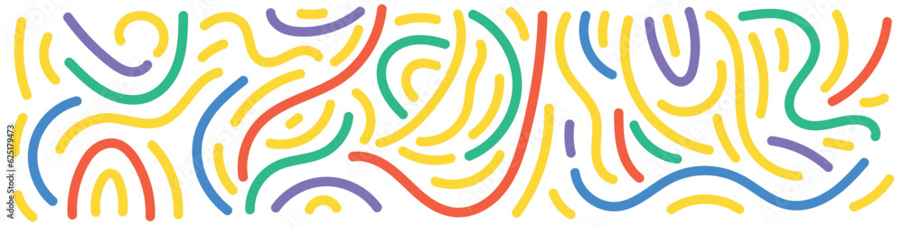 Squiggle pattern memphis. Abstract line and shapes. Fun and colorful children's party pattern. Isolated vector illustrations on white background. Squiggle pattern memphis. Abstract line and shapes. Fun and colorful children's party pattern. Isolated vector illustrations on white background.