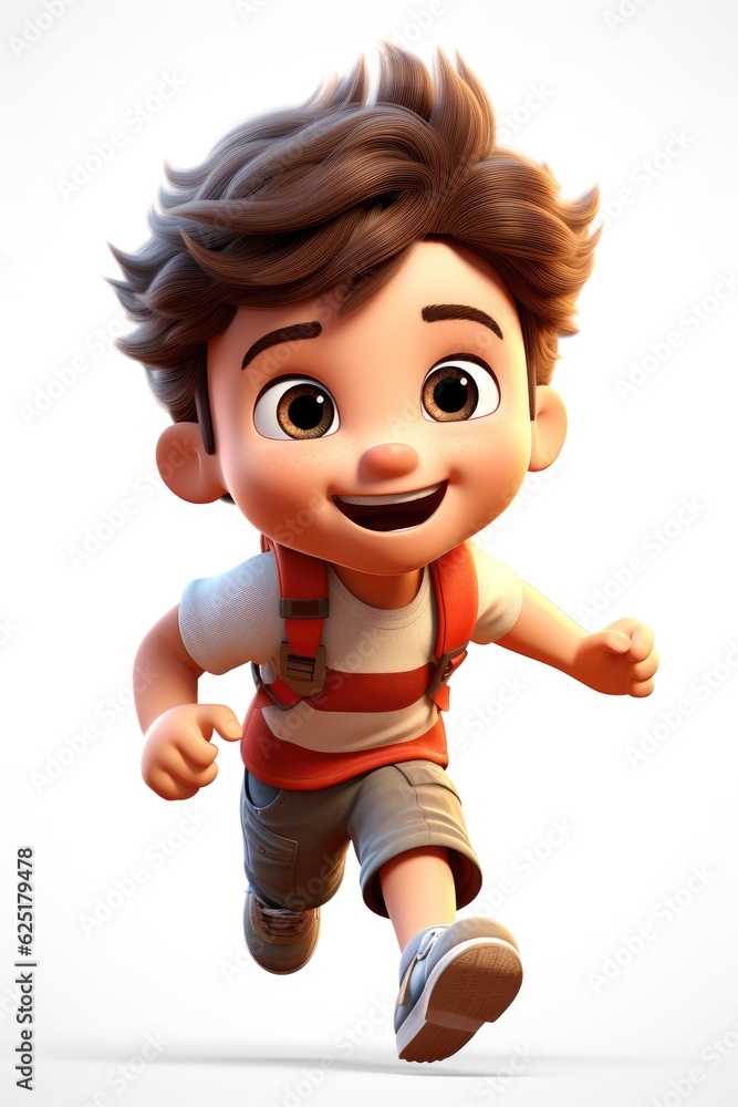 3D illustration of a cute boy running fast Physical Exercise Education in School Generative AI 3D illustration of a cute boy running fast Physical Exercise Education in School Generative AI