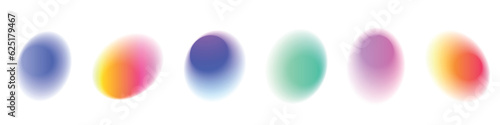Soft pastel gradient circle. Round design with light, glow. Vector illustrations isolated on white background.