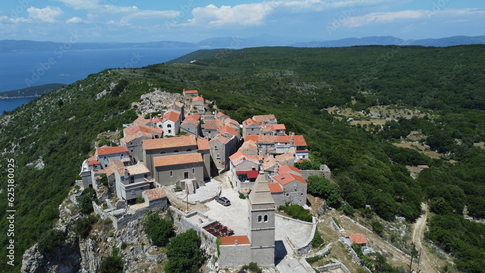 Lubenice, island Cres, Croatia. Old town