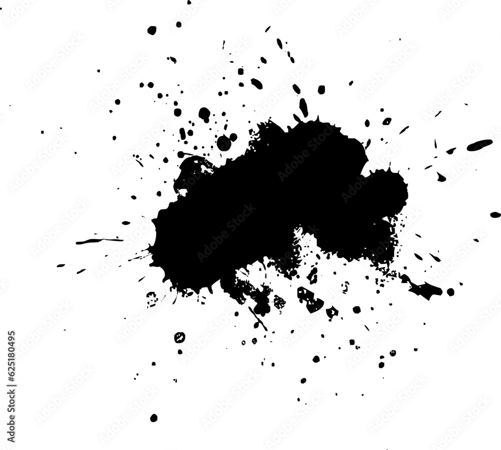 black drop ink splatter splash painting graphic element