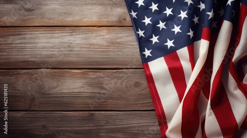 USA Flag Day Banner with Copy Space