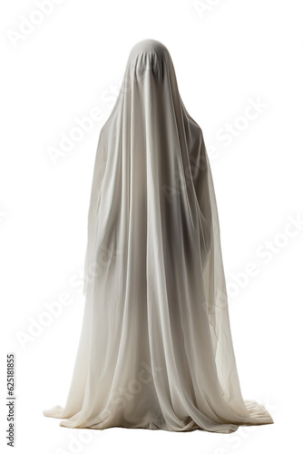 Cuadro en lienzo People disguised in a ghost for halloween isolated on transparent background (PN