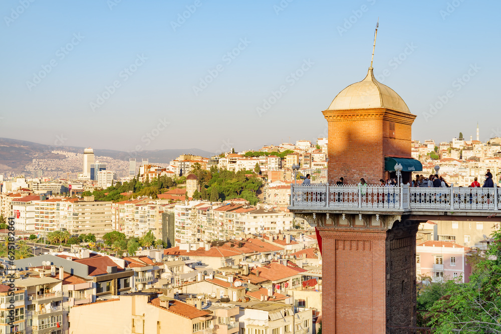 Awesome view of Asansor Tower in Izmir, Turkey