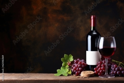 Grape and Wine Banner with Copy Space
