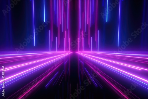 Abstract Minimal Neon Line Background